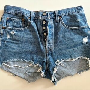 Levi's Distressed Blue Jean Shorts